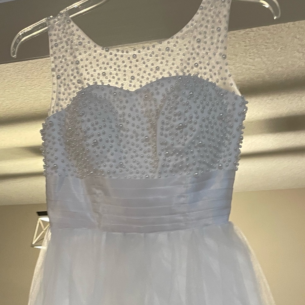 White high neck homecoming dress